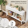 image:imageGiantex 60 Entryway Table Long Narrow Console Table with 4 Drawers and Open Storage Shelf Modern Slim Entry Tables Farmhouse Wooden Sofa Tables with AntiTip Kit for Living Room Hallway BlackWhite