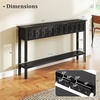 image:imageGiantex 60 Entryway Table Long Narrow Console Table with 4 Drawers and Open Storage Shelf Modern Slim Entry Tables Farmhouse Wooden Sofa Tables with AntiTip Kit for Living Room Hallway BlackBlack