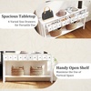 image:imageGiantex 60 Entryway Table Long Narrow Console Table with 4 Drawers and Open Storage Shelf Modern Slim Entry Tables Farmhouse Wooden Sofa Tables with AntiTip Kit for Living Room Hallway BlackWhite