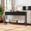 image:imageGiantex 60 Entryway Table Long Narrow Console Table with 4 Drawers and Open Storage Shelf Modern Slim Entry Tables Farmhouse Wooden Sofa Tables with AntiTip Kit for Living Room Hallway BlackBlack
