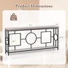 image:imageGiantex 71 Console Table 2Tier ExtraLong Gold Entryway Table wStorage Shelf Faux Marble Top Narrow Sofa Table with Geometric Frame Behind Couch Entry Table for Living Room Hallway FoyerModern