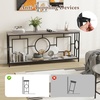image:imageGiantex 71 Console Table 2Tier ExtraLong Gold Entryway Table wStorage Shelf Faux Marble Top Narrow Sofa Table with Geometric Frame Behind Couch Entry Table for Living Room Hallway FoyerModern