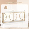 image:imageGiantex 71 Console Table 2Tier ExtraLong Gold Entryway Table wStorage Shelf Faux Marble Top Narrow Sofa Table with Geometric Frame Behind Couch Entry Table for Living Room Hallway FoyerStylish