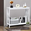 image:imageGiantex Console Table 2Tier with Storage ShelfXDesign Bookshelf Narrow Accent Table for Entryway Hallway Living Room Sofa Side Table White