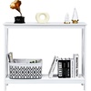 image:imageGiantex Console Table 2Tier with Storage ShelfXDesign Bookshelf Narrow Accent Table for Entryway Hallway Living Room Sofa Side Table White