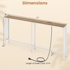 image:imageGiantex Console Table with Charging Station amp LED Lights 40 Entryway Table with Storage Shelves 3Tier Display Shelf for Small Space Sofa Table for Living Room BlackNatural  White