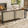 image:imageGiantex Console Table with Charging Station amp LED Lights 40 Entryway Table with Storage Shelves 3Tier Display Shelf for Small Space Sofa Table for Living Room BlackRustic Brown  Black