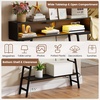 image:imageGiantex Console Table with Charging Station amp LED Lights 40 Entryway Table with Storage Shelves 3Tier Display Shelf for Small Space Sofa Table for Living Room BlackBlack