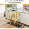 image:imageGiantex Gold Console Table 40 Entryway Table with Faux Marble Top amp Sturdy Metal Base Modern Accent Sofa Table for Entrance Living Room Hallway Foyer Decoration White