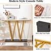 image:imageGiantex Gold Console Table 40 Entryway Table with Faux Marble Top amp Sturdy Metal Base Modern Accent Sofa Table for Entrance Living Room Hallway Foyer Decoration White