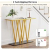 image:imageGiantex Gold Console Table 40 Entryway Table with Faux Marble Top amp Sturdy Metal Base Modern Accent Sofa Table for Entrance Living Room Hallway Foyer Decoration White