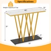 image:imageGiantex Gold Console Table 40 Entryway Table with Faux Marble Top amp Sturdy Metal Base Modern Accent Sofa Table for Entrance Living Room Hallway Foyer Decoration White