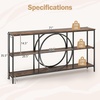 image:imageGiantex Narrow Long Console Table 3Tier Entryway Table with Faux Marble Top amp HeavyDuty Metal Frame MidCentury Accent Sofa Tables with Open Storage Shelves for Living Room HallwayWhiteGoldRustic Brown  Black