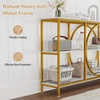 image:imageGiantex Narrow Long Console Table 3Tier Entryway Table with Faux Marble Top amp HeavyDuty Metal Frame MidCentury Accent Sofa Tables with Open Storage Shelves for Living Room HallwayWhiteGoldWhite  Gold