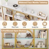 image:imageGiantex Narrow Long Console Table 3Tier Entryway Table with Faux Marble Top amp HeavyDuty Metal Frame MidCentury Accent Sofa Tables with Open Storage Shelves for Living Room HallwayWhiteGoldWhite  Gold
