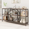 image:imageGiantex Narrow Long Console Table 3Tier Entryway Table with Faux Marble Top amp HeavyDuty Metal Frame MidCentury Accent Sofa Tables with Open Storage Shelves for Living Room HallwayWhiteGoldRustic Brown  Black