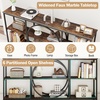 image:imageGiantex Narrow Long Console Table 3Tier Entryway Table with Faux Marble Top amp HeavyDuty Metal Frame MidCentury Accent Sofa Tables with Open Storage Shelves for Living Room HallwayWhiteGoldRustic Brown  Black