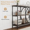 image:imageGiantex Narrow Long Console Table 3Tier Entryway Table with Faux Marble Top amp HeavyDuty Metal Frame MidCentury Accent Sofa Tables with Open Storage Shelves for Living Room HallwayWhiteGoldRustic Brown  Black