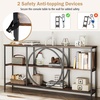 image:imageGiantex Narrow Long Console Table 3Tier Entryway Table with Faux Marble Top amp HeavyDuty Metal Frame MidCentury Accent Sofa Tables with Open Storage Shelves for Living Room HallwayWhiteGoldRustic Brown  Black
