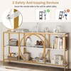 image:imageGiantex Narrow Long Console Table 3Tier Entryway Table with Faux Marble Top amp HeavyDuty Metal Frame MidCentury Accent Sofa Tables with Open Storage Shelves for Living Room HallwayWhiteGoldWhite  Gold