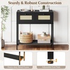 image:imageGiantex Rattan Console Table 32 Boho Entryway Table with 2 Drawers Metal Frame Narrow Long Sofa Tables with Open Storage Shelf for Living Room Hallway Foyer Entrance BlackBlack