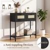 image:imageGiantex Rattan Console Table 32 Boho Entryway Table with 2 Drawers Metal Frame Narrow Long Sofa Tables with Open Storage Shelf for Living Room Hallway Foyer Entrance BlackBlack