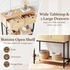 image:imageGiantex Rattan Console Table 32 Boho Entryway Table with 2 Drawers Metal Frame Narrow Long Sofa Tables with Open Storage Shelf for Living Room Hallway Foyer Entrance BlackNatural