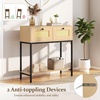 image:imageGiantex Rattan Console Table 32 Boho Entryway Table with 2 Drawers Metal Frame Narrow Long Sofa Tables with Open Storage Shelf for Living Room Hallway Foyer Entrance BlackNatural