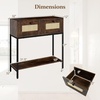 image:imageGiantex Rattan Console Table 32 Boho Entryway Table with 2 Drawers Metal Frame Narrow Long Sofa Tables with Open Storage Shelf for Living Room Hallway Foyer Entrance BlackRustic Brown