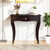 image:imageGiantex Wooden Console Table Chic Accent Entryway Table with Storage Drawers Solid Rubber Wood Legs and Metal Guide Rails Vintage Sofa Tables for Living Room Foyer Bedroom and Entrance