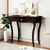 image:imageGiantex Wooden Console Table Chic Accent Entryway Table with Storage Drawers Solid Rubber Wood Legs and Metal Guide Rails Vintage Sofa Tables for Living Room Foyer Bedroom and Entrance