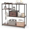 image:imageGiantex 40 Narrow Console Table Modern Sofa Table with Open Storage Shelves and Removable Drawer Skinny Behind Couch Tables Long Entrway Tables for Living Room Foyer Hallway Rustic BrownBlackRustic Brown  Black