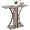 image:imageGiantex 40 Narrow Console Table TShaped Entryway Table with Open Storage Shelve Industrial Sofa Table Behind Couch Modern Foyer Table Accent Table for Living Room EntranceHallwayRustic BrownGrey