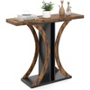 image:imageGiantex 40 Narrow Console Table TShaped Entryway Table with Open Storage Shelve Industrial Sofa Table Behind Couch Modern Foyer Table Accent Table for Living Room EntranceHallwayRustic BrownRustic Brown