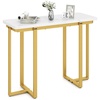image:imageGiantex 42 Console Table Modern Faux Marble Entryway Table with Geometric Metal Frame Anti Slip Foot Pads Narrow Long Sofa Table Behind Couch for Living Room Hallway Foyer Entrance White
