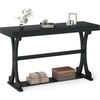 image:imageGiantex 52 Narrow Console Table Vintage Accent Entryway Table with Open Storage Shelf Long Wooden Behind Couch Sofa Table with Antitip Kit for Small Spaces Living Room Hallway BlackBlack