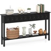 image:imageGiantex 60 Entryway Table Long Narrow Console Table with 4 Drawers and Open Storage Shelf Modern Slim Entry Tables Farmhouse Wooden Sofa Tables with AntiTip Kit for Living Room Hallway BlackBlack