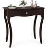image:imageGiantex Wooden Console Table Chic Accent Entryway Table with Storage Drawers Solid Rubber Wood Legs and Metal Guide Rails Vintage Sofa Tables for Living Room Foyer Bedroom and Entrance