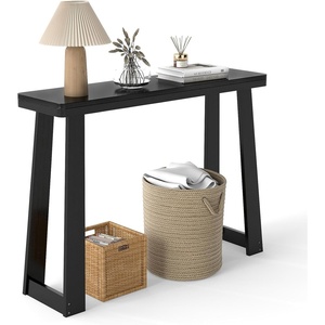 image:imageGiantex Narrow Long Console Table 43 Modern Entryway Table Behind the Couch Rubberwood Accent Sofa Tables for Living Room Foyer Hallway Bedroom Entrance BlackBlack