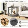 image:imageGiantex CShaped End Table 24 Square Couch Table with Bottom Storage Shelf amp Solid Rubber Wood Frame Farmhouse Accent Tables for Small Spaces TV Tray Side Table for Living Room Bedroom Gray2