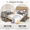 image:imageGiantex CShaped End Table 24 Square Couch Table with Bottom Storage Shelf amp Solid Rubber Wood Frame Farmhouse Accent Tables for Small Spaces TV Tray Side Table for Living Room Bedroom Gray2