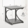 image:imageGiantex CShaped End Table 24 Square Couch Table with Bottom Storage Shelf amp Solid Rubber Wood Frame Farmhouse Accent Tables for Small Spaces TV Tray Side Table for Living Room Bedroom Gray2