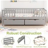 image:imageGiantex Full House Bed with Drawers Wooden Full Size Bed Frame with Cube Storage amp Fence Rails Montessori Beds for Kids Boys Girls Bedroom Living Room No Box Spring Needed NaturalGrey