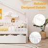 image:imageGiantex Full House Bed with Drawers Wooden Full Size Bed Frame with Cube Storage amp Fence Rails Montessori Beds for Kids Boys Girls Bedroom Living Room No Box Spring Needed NaturalWhite