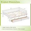 image:imageGiantex Full House Bed with Drawers Wooden Full Size Bed Frame with Cube Storage amp Fence Rails Montessori Beds for Kids Boys Girls Bedroom Living Room No Box Spring Needed NaturalWhite