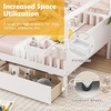 image:imageGiantex Full House Bed with Drawers Wooden Full Size Bed Frame with Cube Storage amp Fence Rails Montessori Beds for Kids Boys Girls Bedroom Living Room No Box Spring Needed NaturalWhite