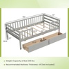 image:imageGiantex Full House Bed with Drawers Wooden Full Size Bed Frame with Cube Storage amp Fence Rails Montessori Beds for Kids Boys Girls Bedroom Living Room No Box Spring Needed NaturalGrey