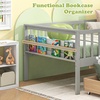 image:imageGiantex Full House Bed with Drawers Wooden Full Size Bed Frame with Cube Storage amp Fence Rails Montessori Beds for Kids Boys Girls Bedroom Living Room No Box Spring Needed NaturalGrey