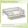 image:imageGiantex Full House Bed with Drawers Wooden Full Size Bed Frame with Cube Storage amp Fence Rails Montessori Beds for Kids Boys Girls Bedroom Living Room No Box Spring Needed NaturalGrey