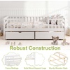 image:imageGiantex Full House Bed with Drawers Wooden Full Size Bed Frame with Cube Storage amp Fence Rails Montessori Beds for Kids Boys Girls Bedroom Living Room No Box Spring Needed NaturalWhite